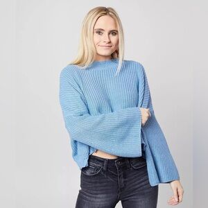Peach Love California Sky Blue Sweater